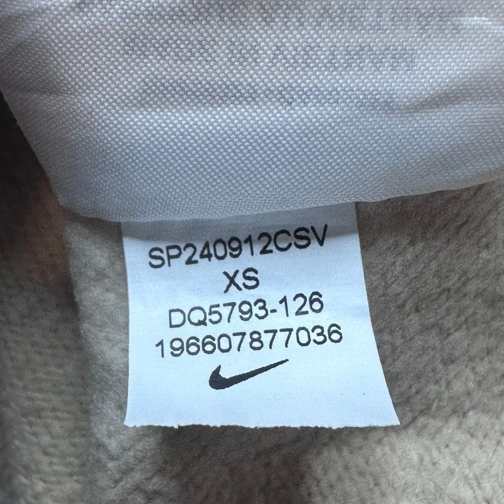 Nike Hoodie Womens XS Beige Sportswear Club Fleece DQ5793-126 Pullover Pocket